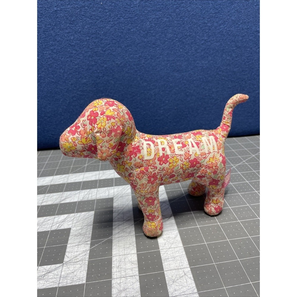 Victoria's Secret Pink Floral Flower‎ Dream Plush Mini Dog 11 09 2009 7"